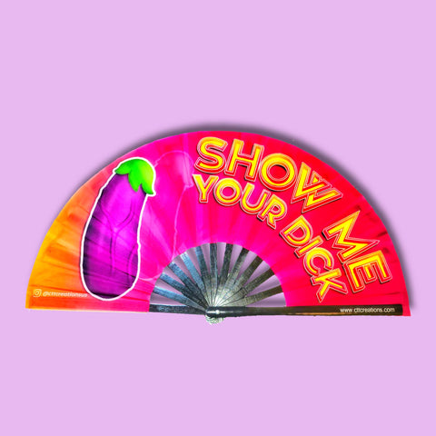 Show Me Your Dick (Eggplant) - Hand Fan