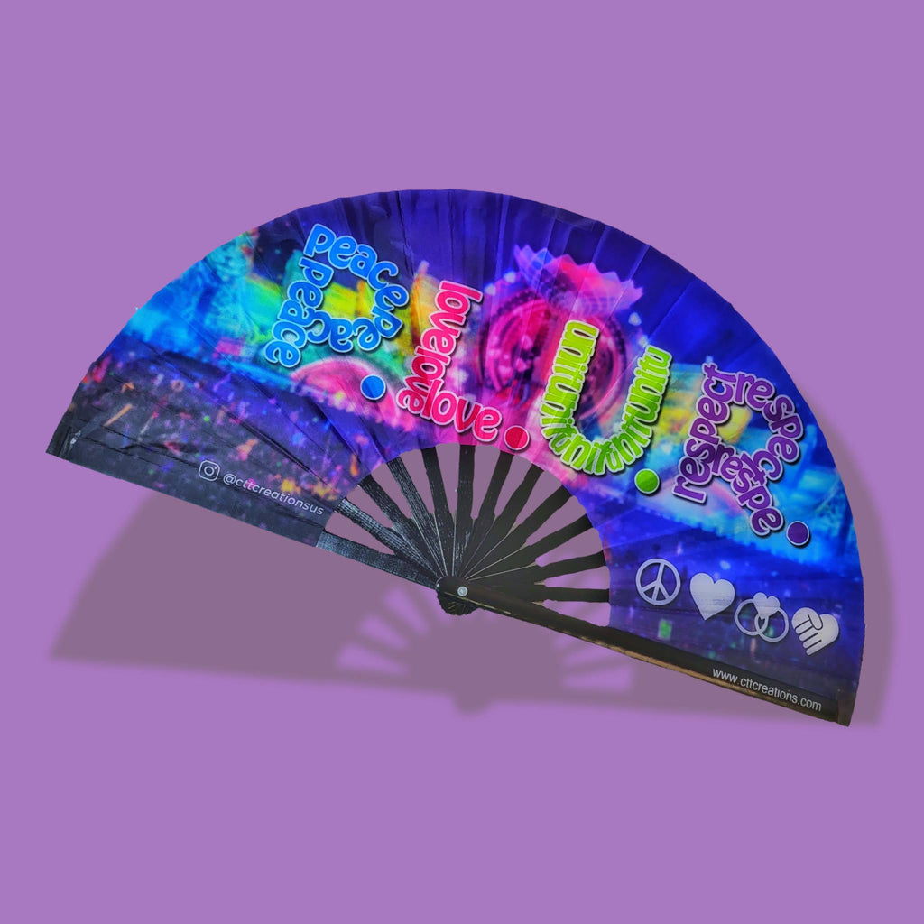 PLUR (Peace Love Unity Respect) - Rave Hand Fan – CTT CREATIONS US