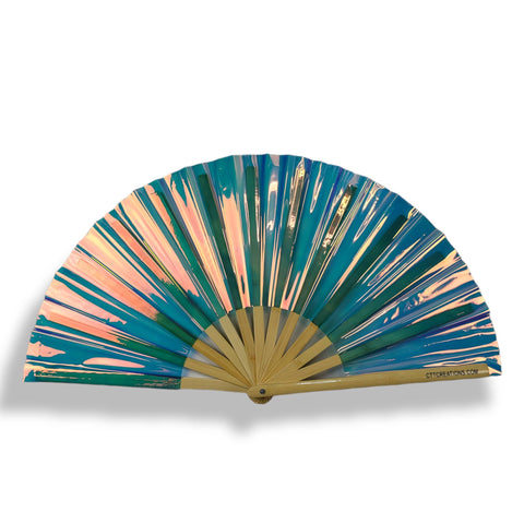 Clear Iridescent Holographic Multicolor - Hand Fan