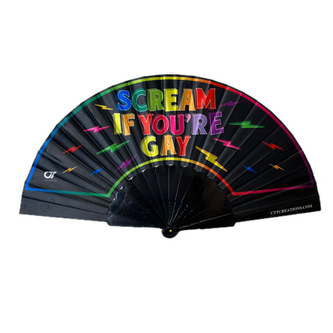 Mini Hand Fan - Scream If Youre Gay